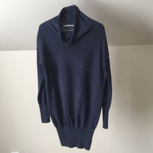 ATHLETA Navy Blue Cowl Neck Tunic Sweater